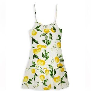 Aqua Kids Lemon Print Dress - Yellow and Green